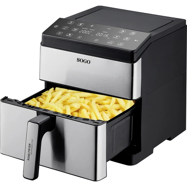 SOGO Human Technology Advanced 1700 Heißluft-Fritteuse 6l 1700W Schwarz, Edelstahl SOGO Human Technology Advanced 1700 Heißluft-Fritteuse 6l 1700W Schwarz, Edelstahl