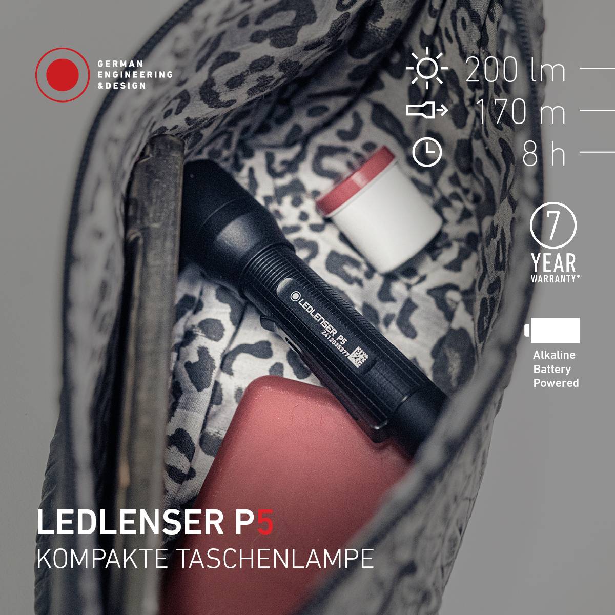 Ledlenser P5 Taschenlampe batteriebetrieben 200 lm 8 h