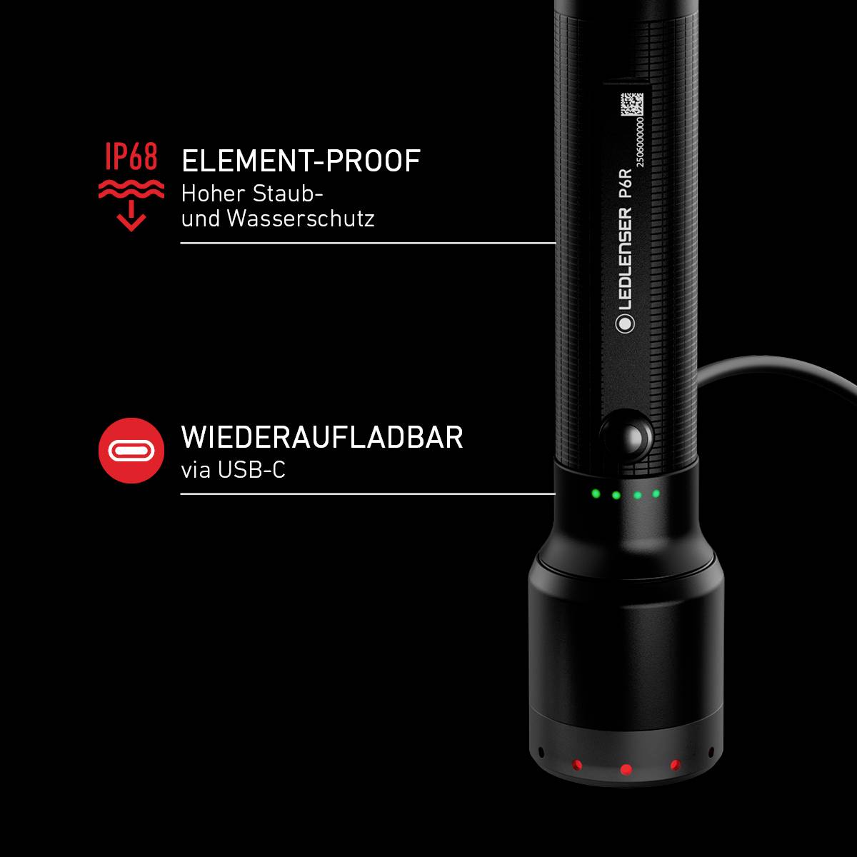 Ledlenser P6R Taschenlampe akkubetrieben 700lm 65h