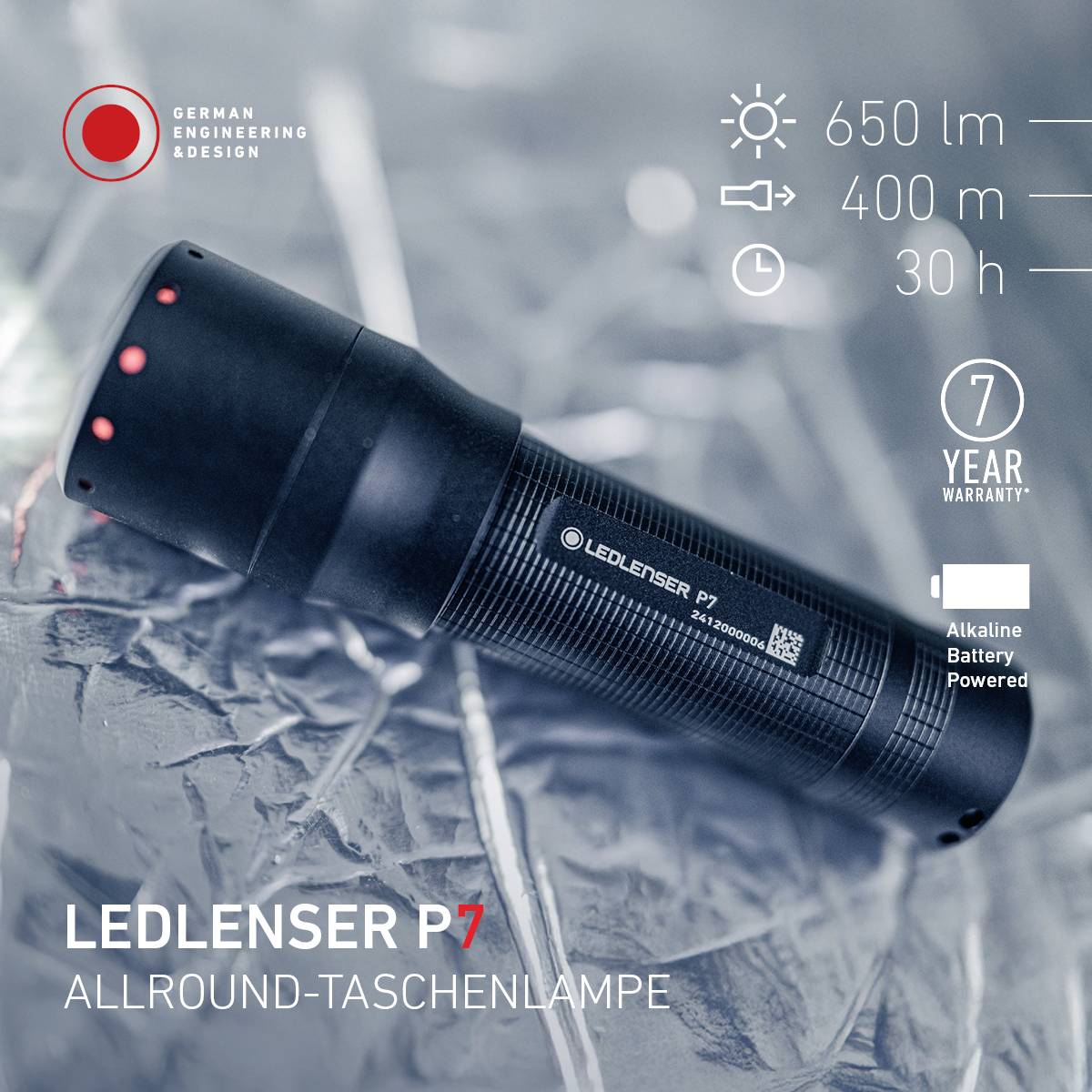 Ledlenser P7 Taschenlampe batteriebetrieben 650 lm 30 h