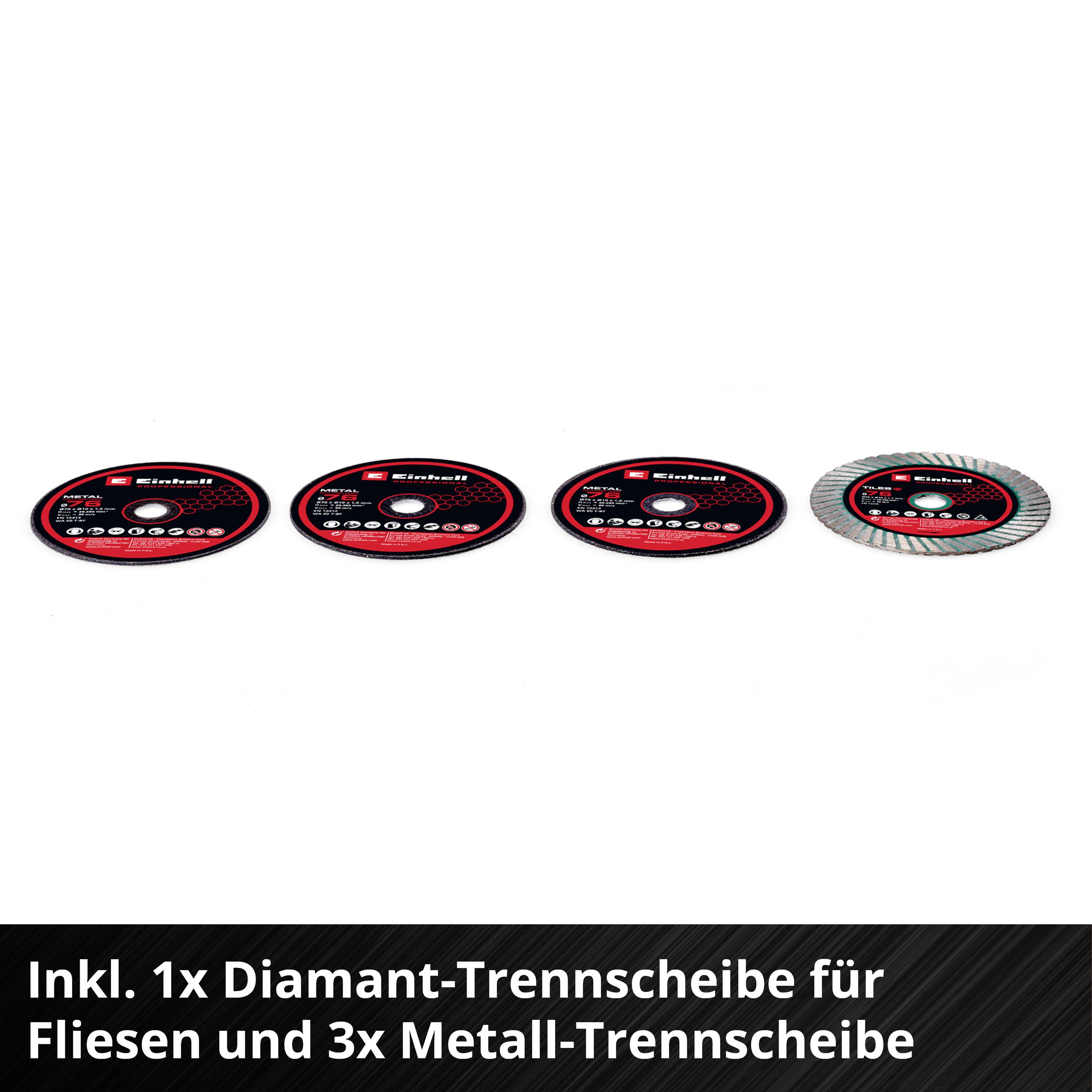 Einhell Professional TP-CO 18/76-C Li BL - Solo Akku-Trennschleifer Schnitttiefe (max.): 16mm