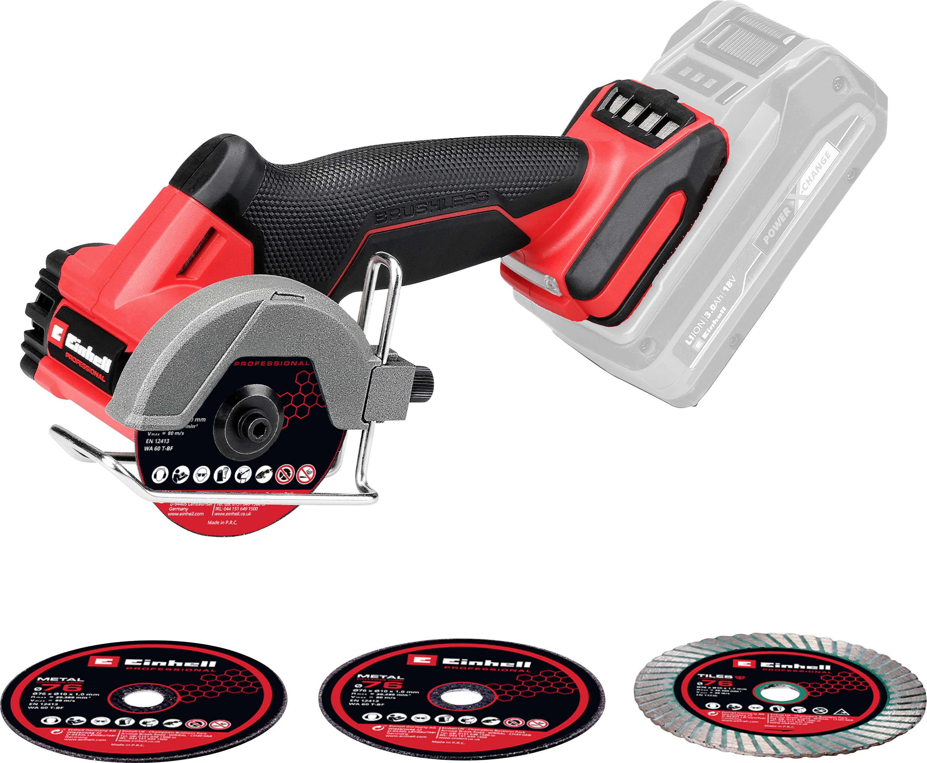 Einhell Professional TP-CO 18/76-C Li BL - Solo Akku-Trennschleifer Schnitttiefe (max.): 16mm