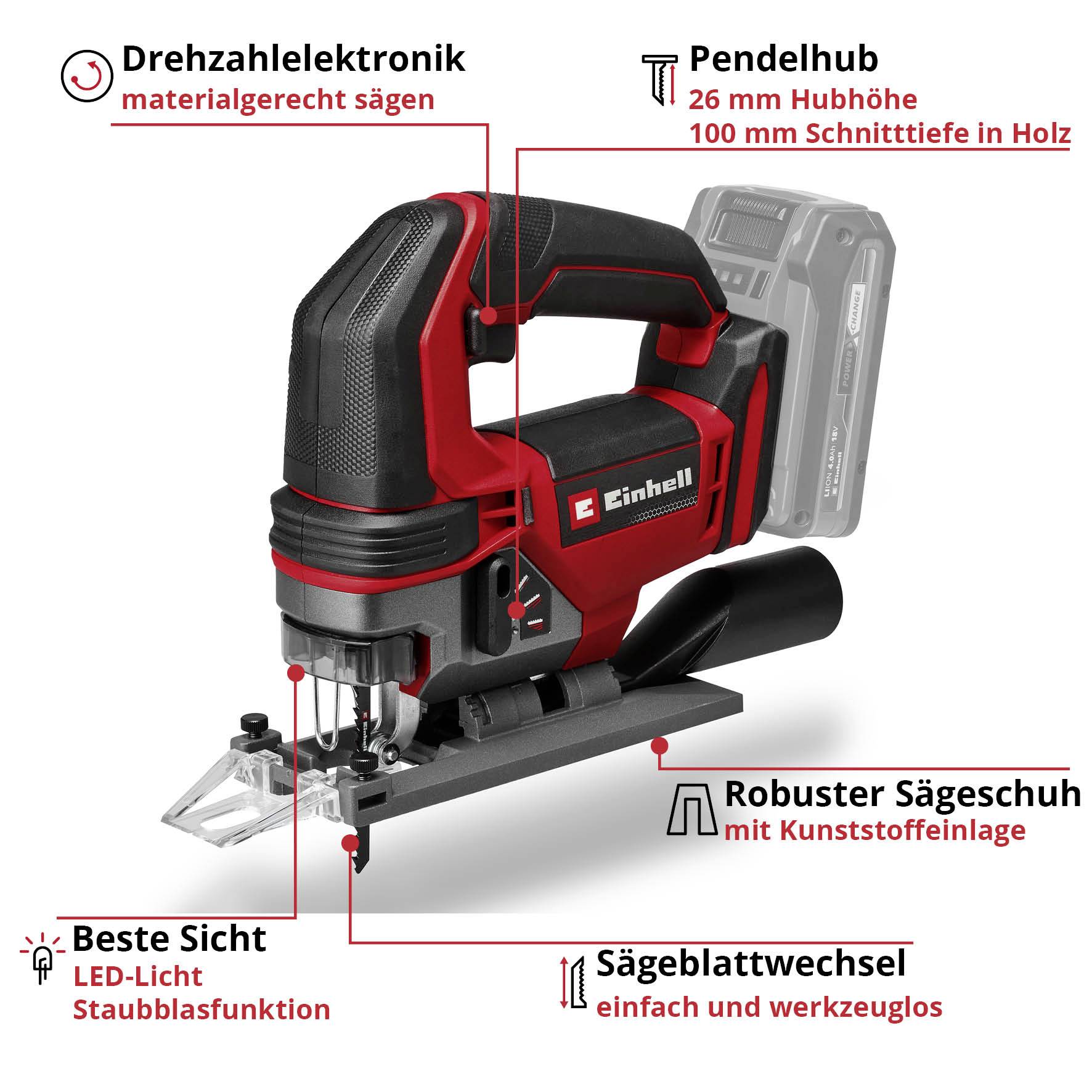Einhell TE-JS 18/100 Li - Solo Akku-Stichsäge 4321270