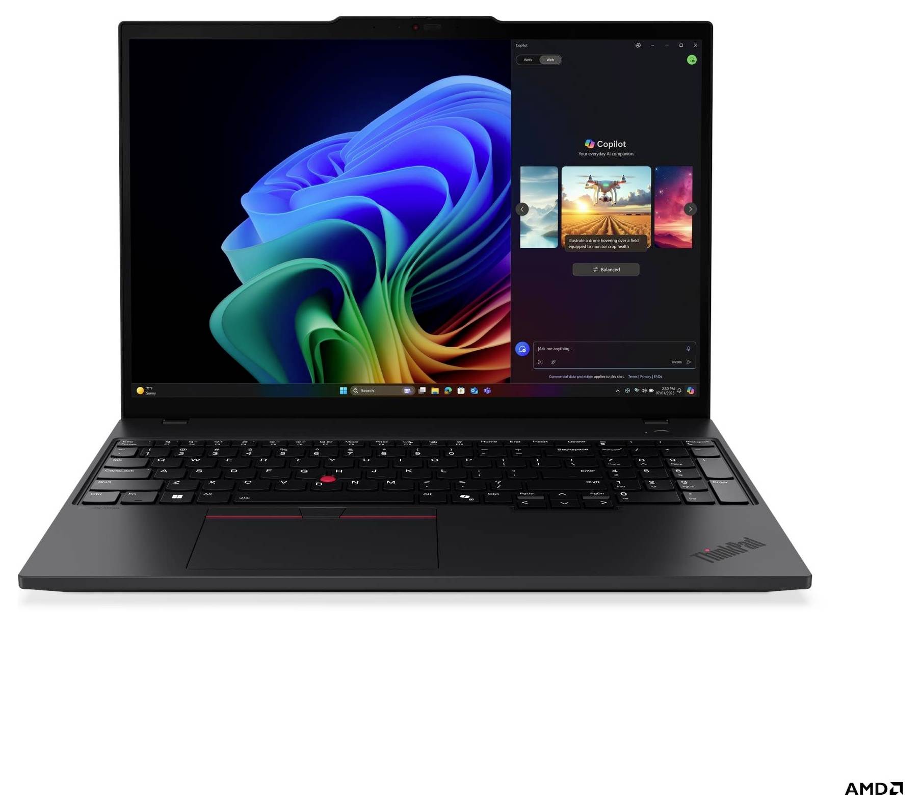 Lenovo Notebook 21QN005GGE 40.6cm (16 Zoll) WUXGA AMD Ryzen AI 5 340 32GB RAM 1TB SSD Deutsch, QWERTZ AMD Radeon™ 840M Schwarz 21Q