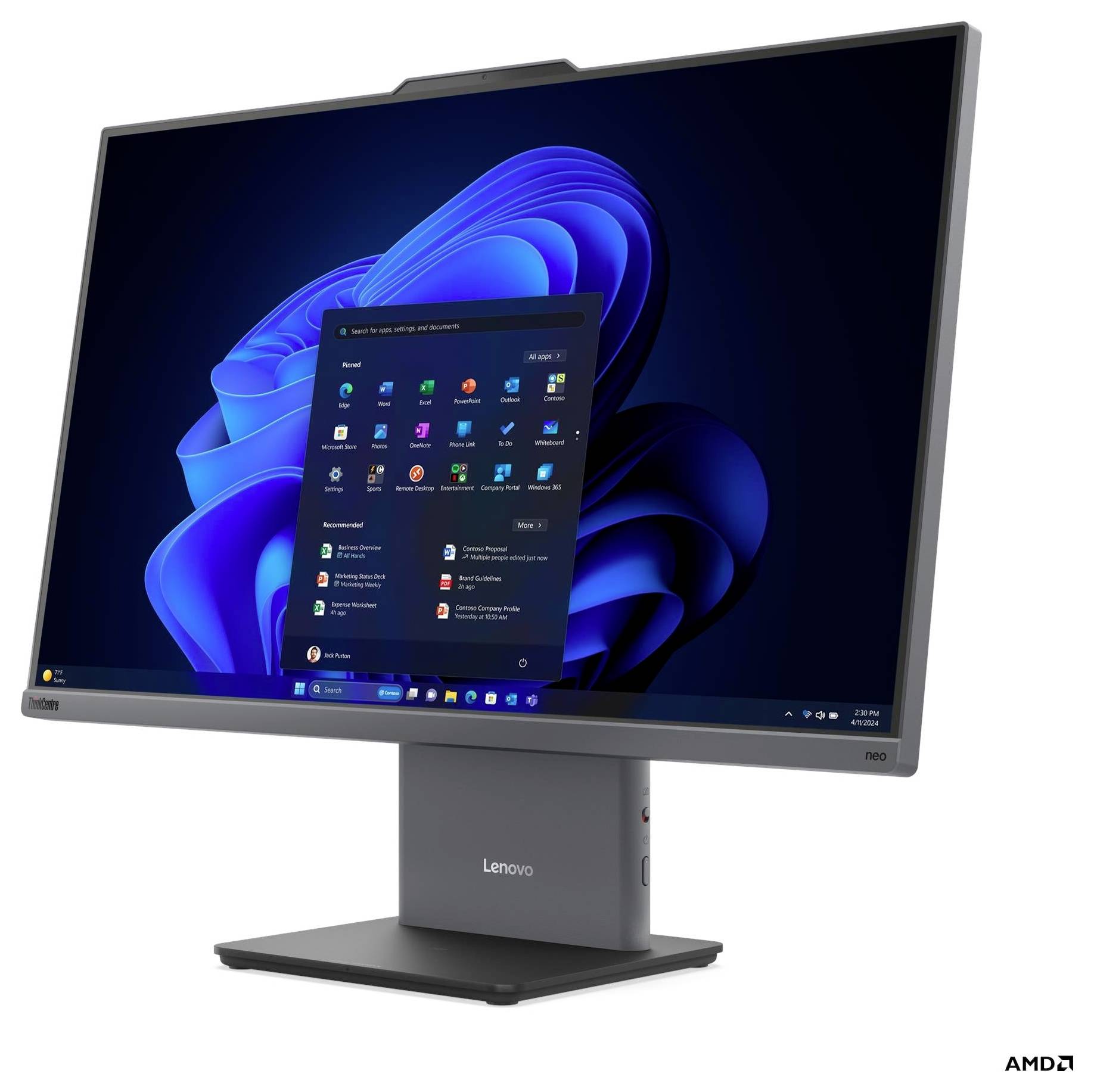 Ein Computerbildschirm, der einen Windows-Desktop mit geöffnetem Startmenü zeigt, mit mehreren Anwendungssymbolen.