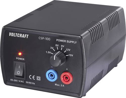 VOLTCRAFT CSP-100 Labornetzgerät, einstellbar Gleichspannung 1.5 V, 3 V, 6 V, 9 V, 12 V, 15 V 2 A (