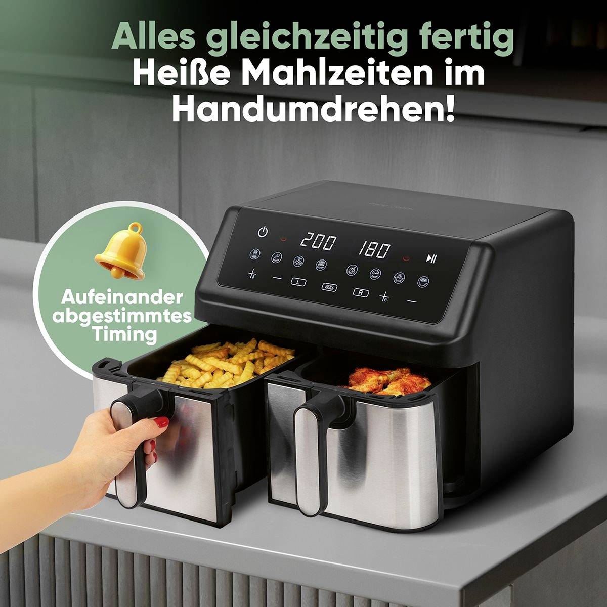 Profi Cook PC-FR 1296 H Heißluft-Fritteuse 9 l 2000 W Inox
