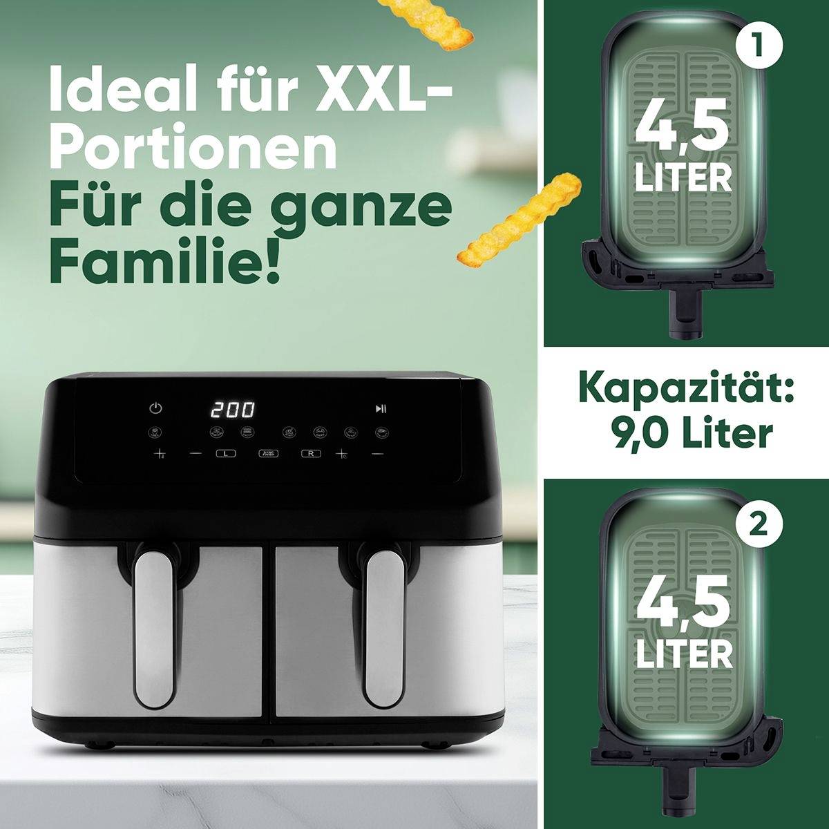 Profi Cook PC-FR 1296 H Heißluft-Fritteuse 9 l 2000 W Inox