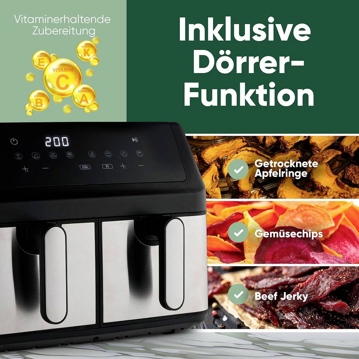 Profi Cook PC-FR 1296 H Heißluft-Fritteuse 9l 2000W Inox