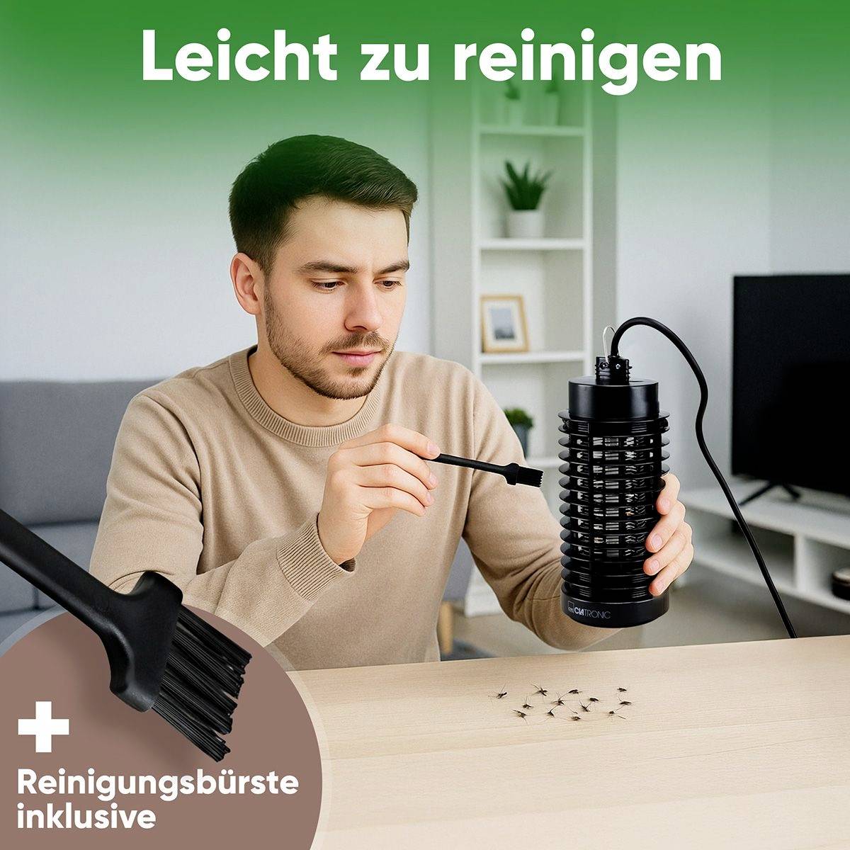 Clatronic ISL 3823 264033 UV-Insektenfänger UV-Licht, Stromgitter 4W (B x H x T) 101 x 255 x 101mm Schwarz 1St.