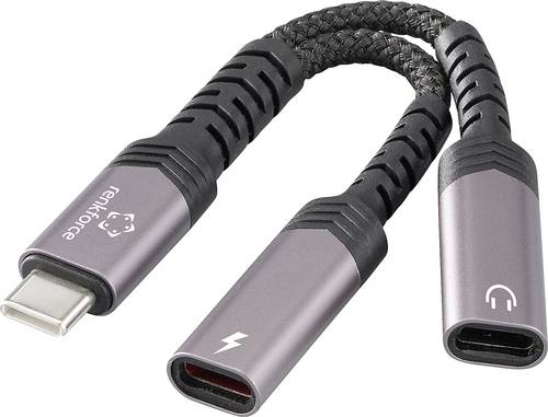 Renkforce USB-C®, Audio Adapterkabel [1x USB-C® Stecker - 2x USB-C® Buchse, USB-C® Buchse
