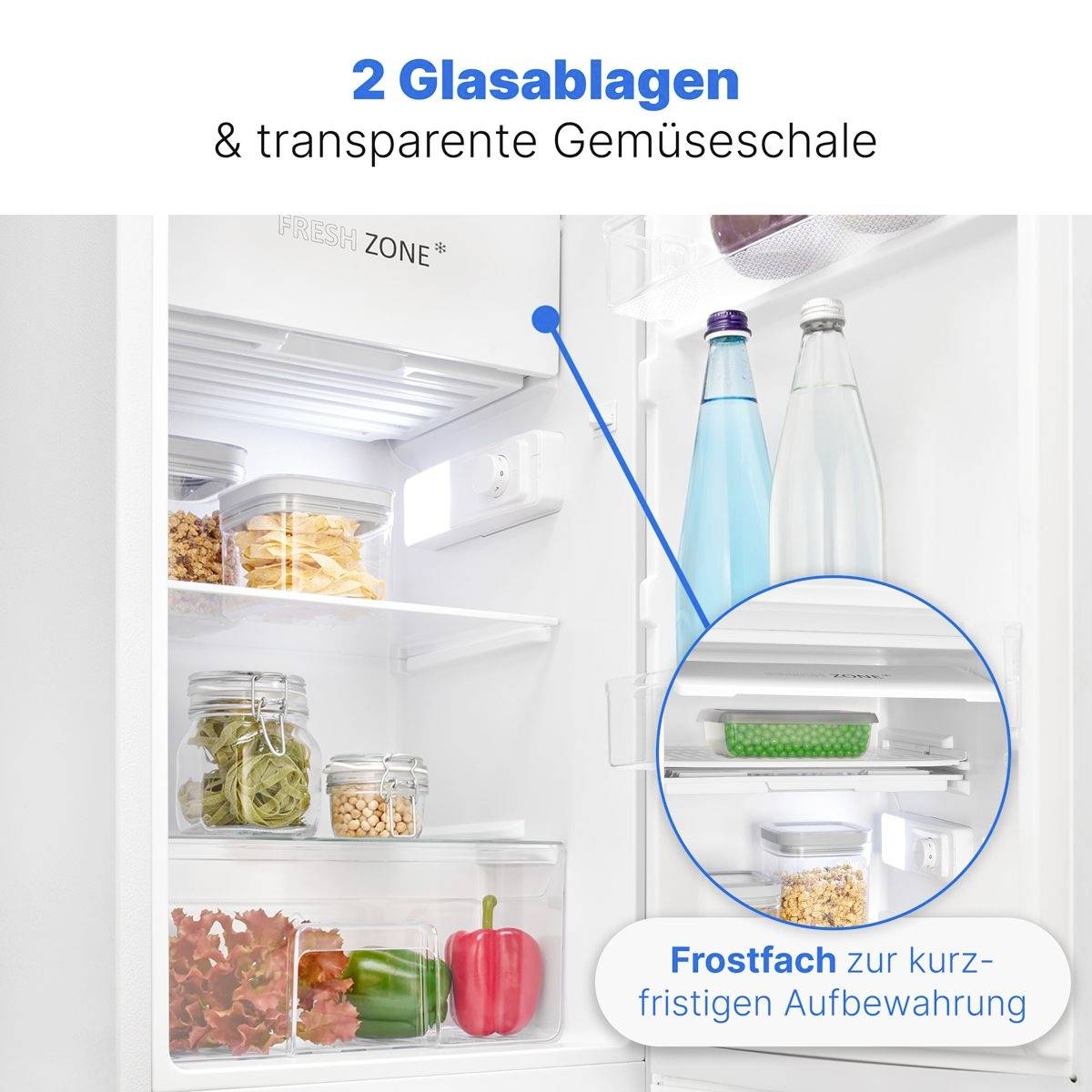 Bomann KS 7254 Kühlschrank EEK: E (A - G) 91 l Standgerät Weiß