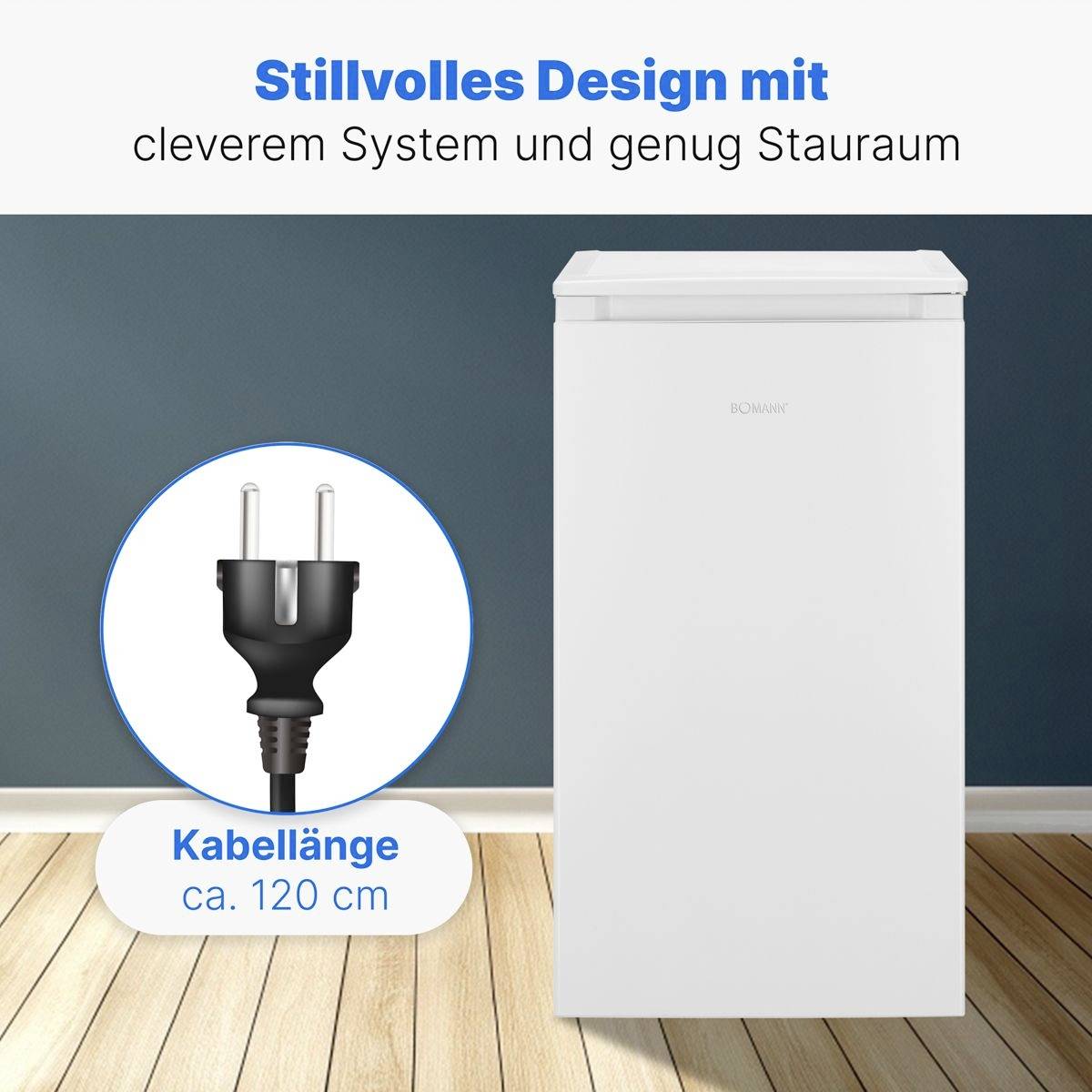 Bomann KS 7254 Kühlschrank EEK: E (A - G) 91 l Standgerät Weiß