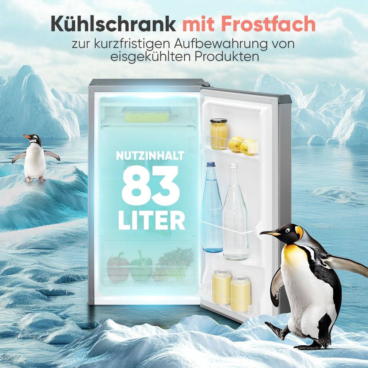 Bomann KS 7257 Kühlschrank EEK: E (A - G) 83l Standgerät Graphit