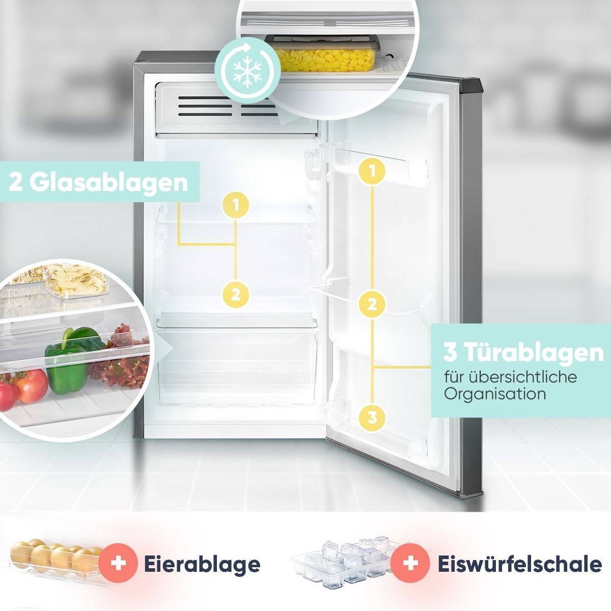 Bomann KS 7257 Kühlschrank EEK: E (A - G) 83l Standgerät Graphit