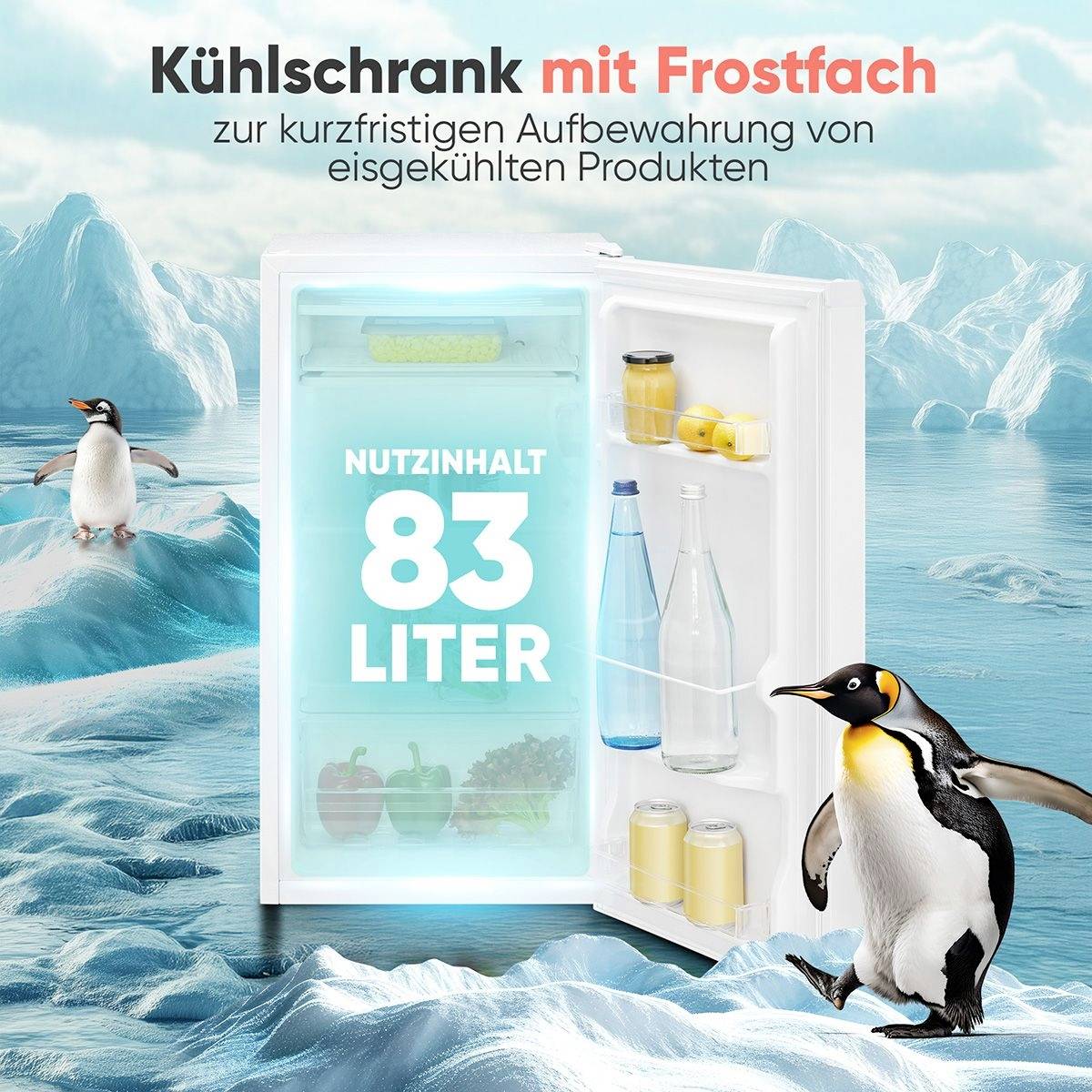 Bomann KS 7257 Kühlschrank EEK: E (A - G) 83l Standgerät Weiß