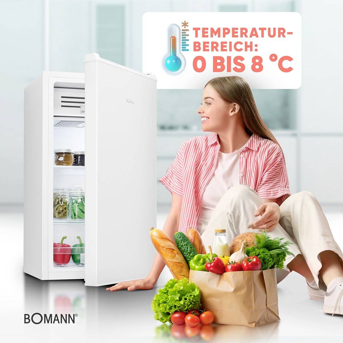 Bomann KS 7257 Kühlschrank EEK: E (A - G) 83l Standgerät Weiß