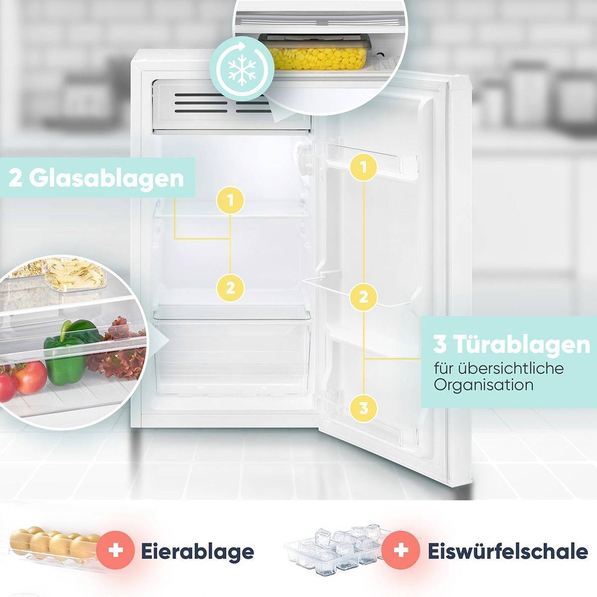 Bomann KS 7257 Kühlschrank EEK: E (A - G) 83l Standgerät Weiß