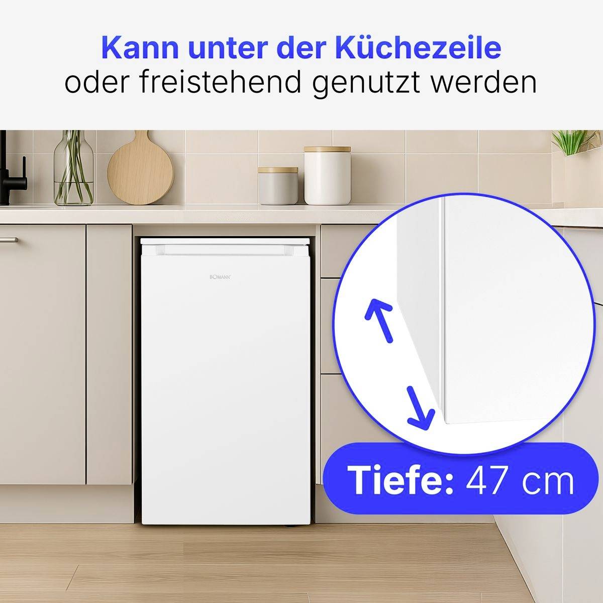 Bomann VS 7255 Kühlschrank EEK: E (A - G) 87l Standgerät Weiß