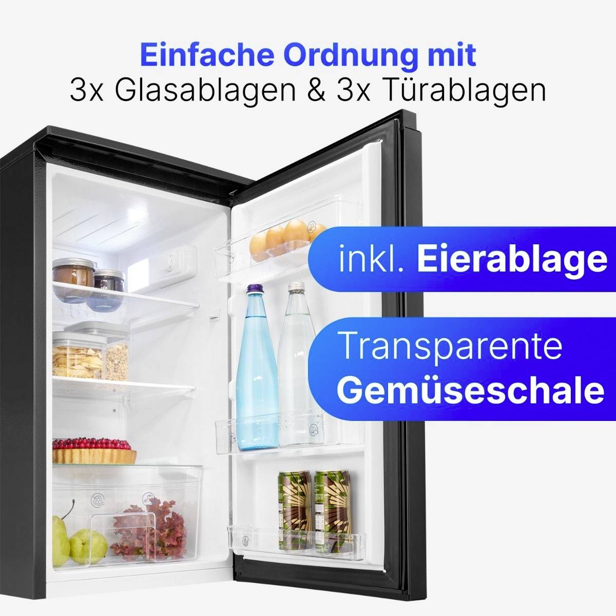 Bomann VS 7255 Kühlschrank EEK: E (A - G) 87l Standgerät Schwarz