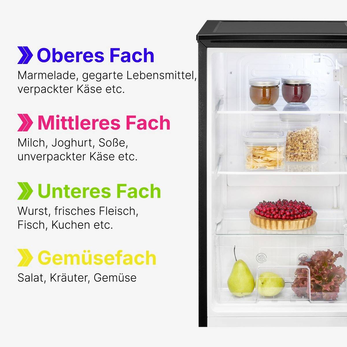 Bomann VS 7255 Kühlschrank EEK: E (A - G) 87l Standgerät Schwarz