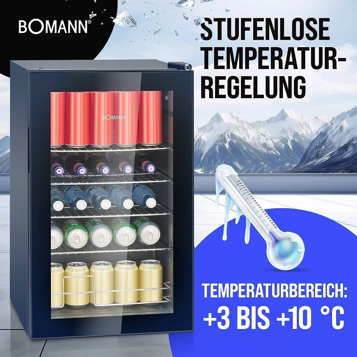 Bomann KSG 7287 Kühlschrank EEK: E (A - G) 63l Standgerät Schwarz
