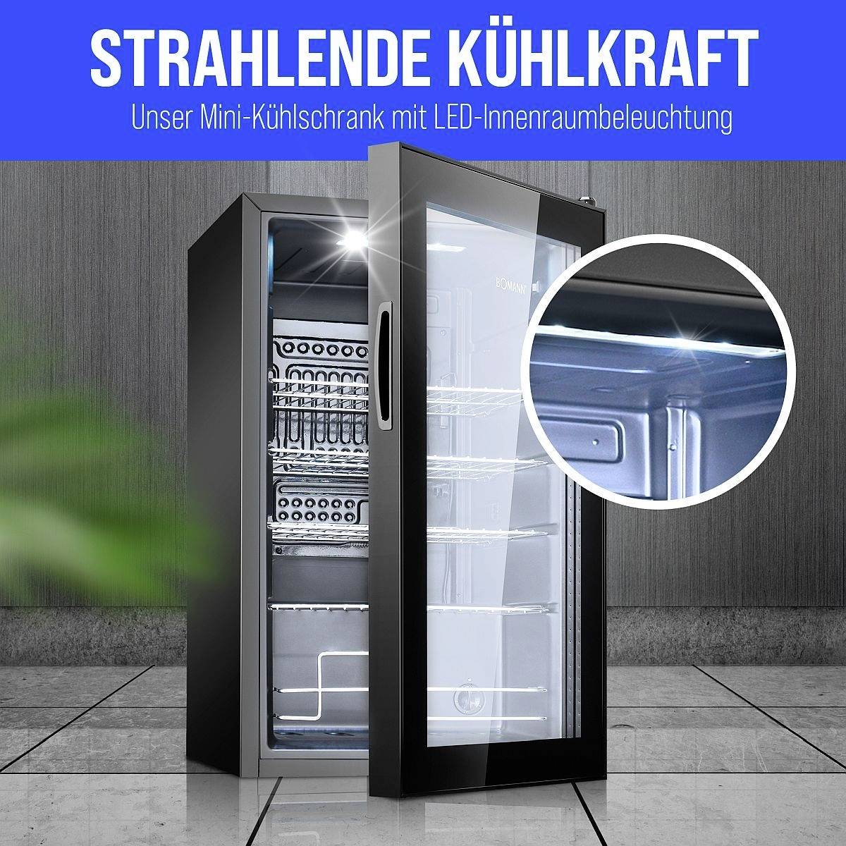 Bomann KSG 7287 Kühlschrank EEK: E (A - G) 63l Standgerät Schwarz