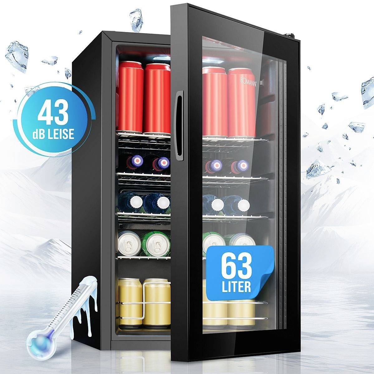 Bomann KSG 7287 Kühlschrank EEK: E (A - G) 63l Standgerät Schwarz