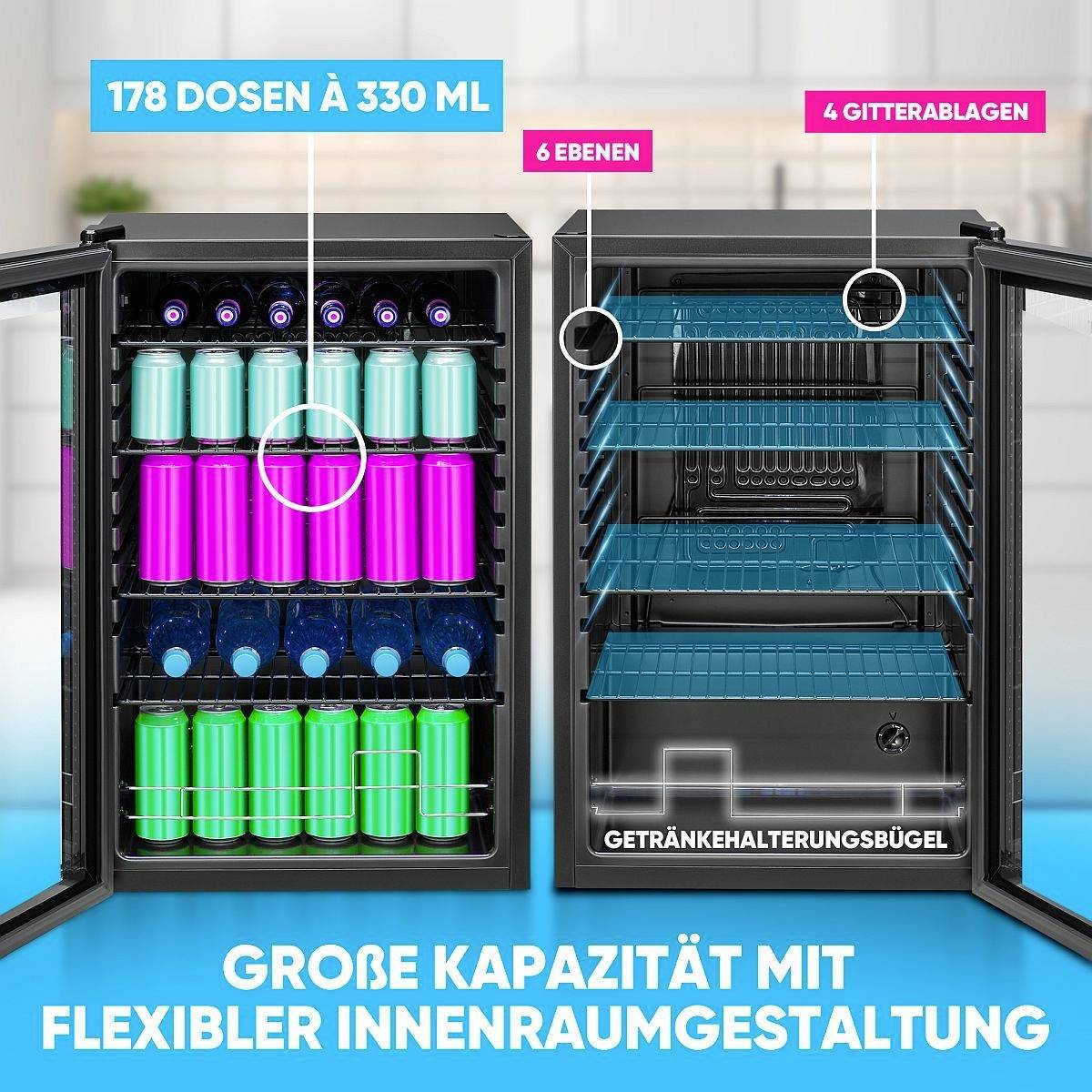 Bomann KSG 7290 Kühlschrank EEK: E (A - G) 115 l Standgerät Schwarz