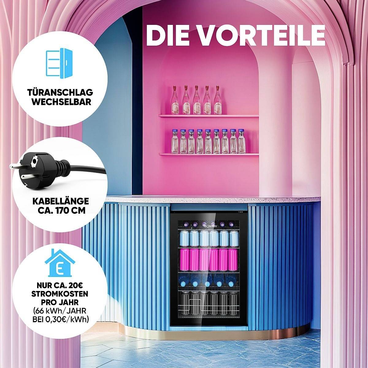 Bomann KSG 7290 Kühlschrank EEK: E (A - G) 115 l Standgerät Schwarz