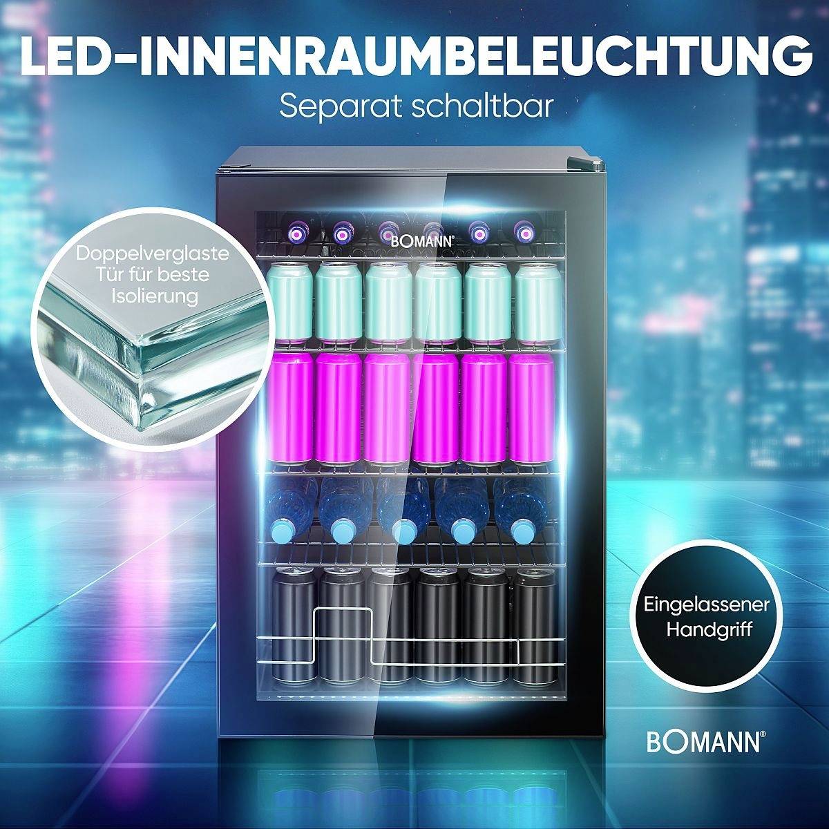 Bomann KSG 7290 Kühlschrank EEK: E (A - G) 115 l Standgerät Schwarz