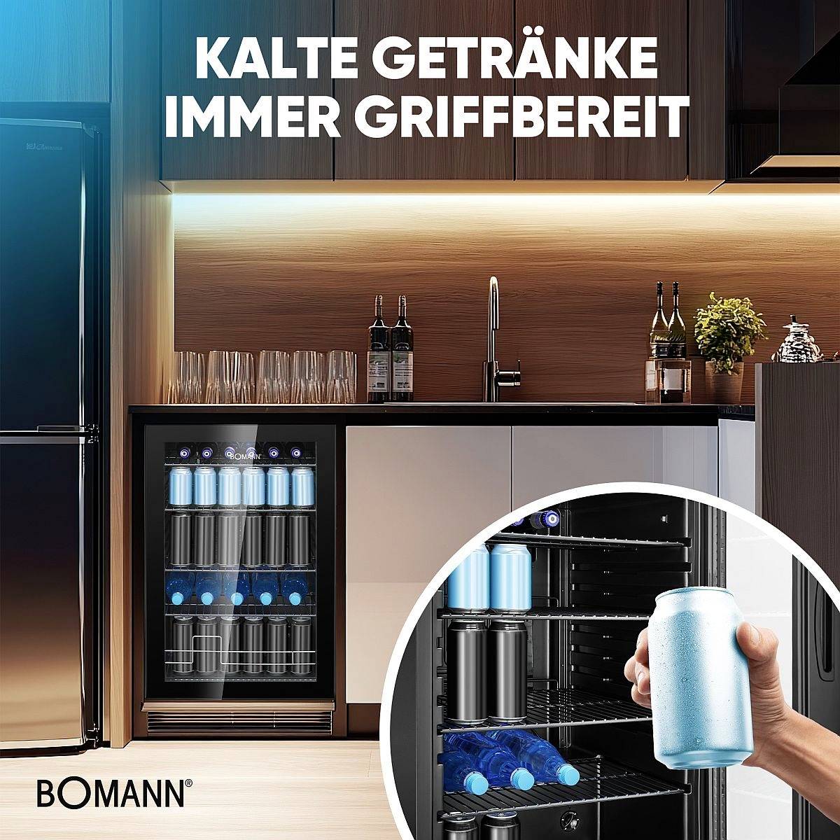 Bomann KSG 7290 Kühlschrank EEK: E (A - G) 115 l Standgerät Schwarz