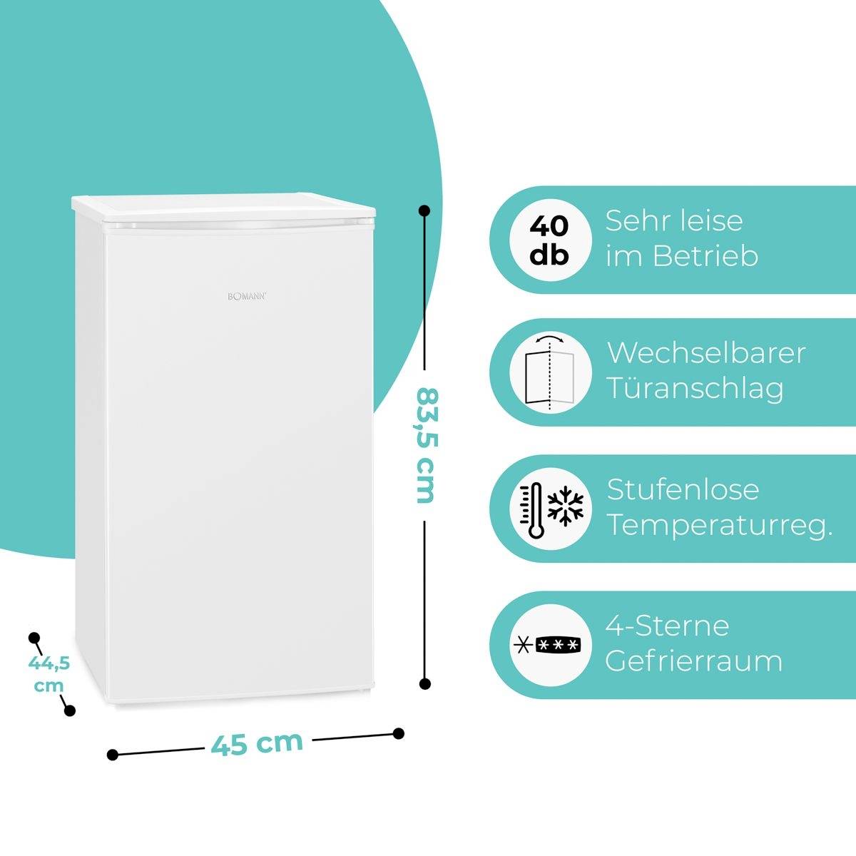 Bomann GS 7256 Gefrierschrank EEK: E (A - G) 60l Standgerät Weiß