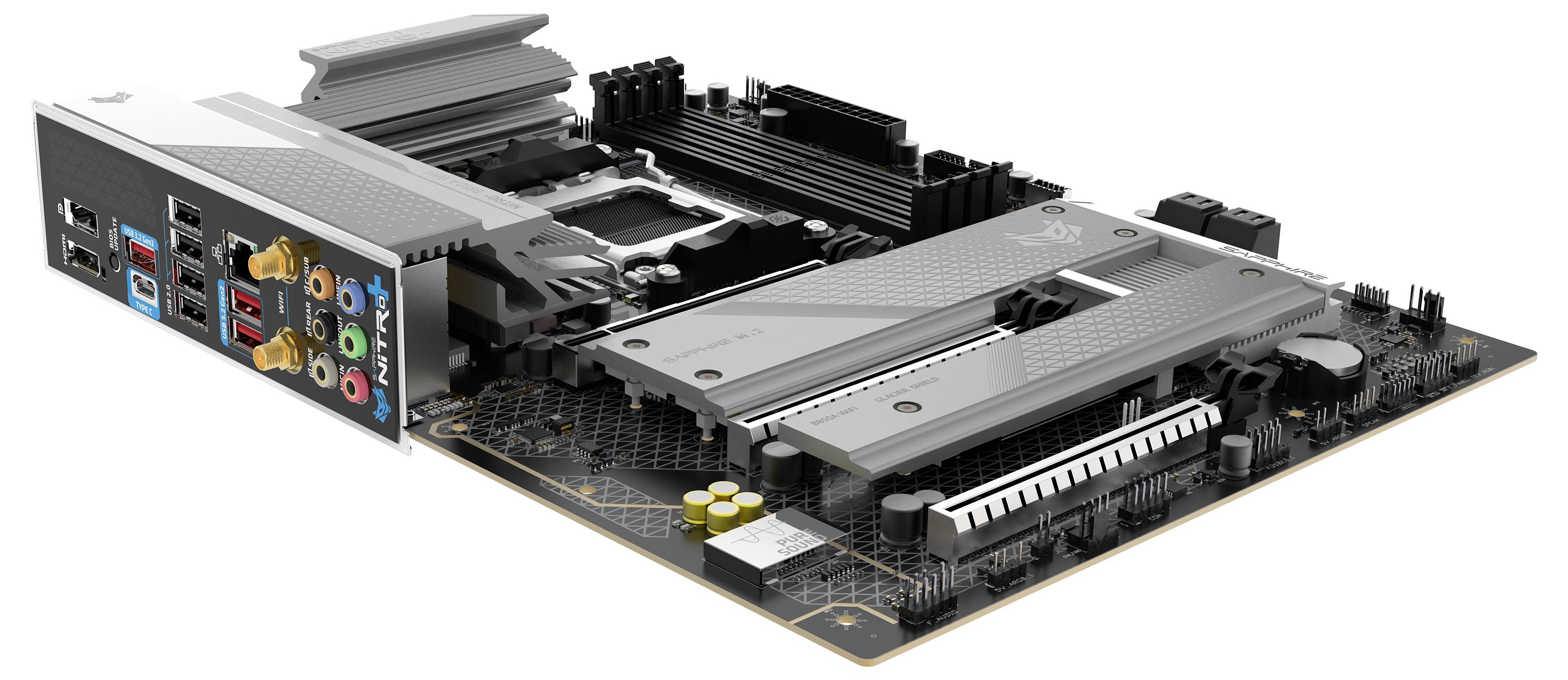 Sapphire 52123-03-40G Mainboard Sockel (PC) AMD® AM5 Formfaktor (Details) ATX Mainboard-Chipsatz AMD® B850