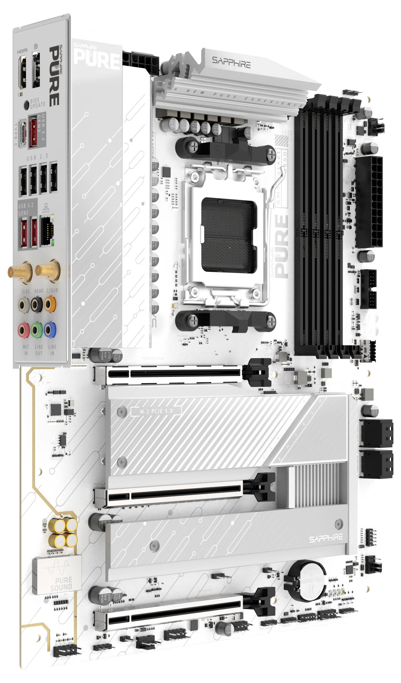 Sapphire B850A Mainboard Sockel (PC) AMD® AM5 Formfaktor (Details) ATX Mainboard-Chipsatz AMD® B850