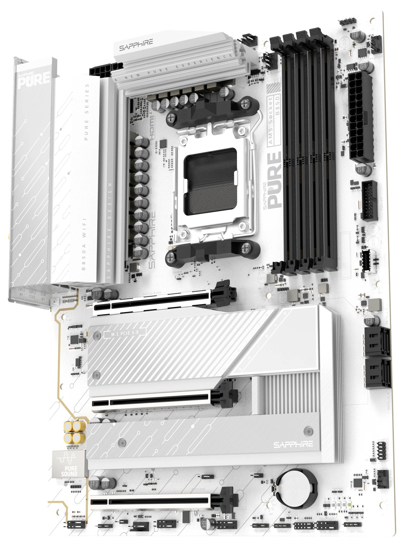 Sapphire B850A Mainboard Sockel (PC) AMD® AM5 Formfaktor (Details) ATX Mainboard-Chipsatz AMD® B850
