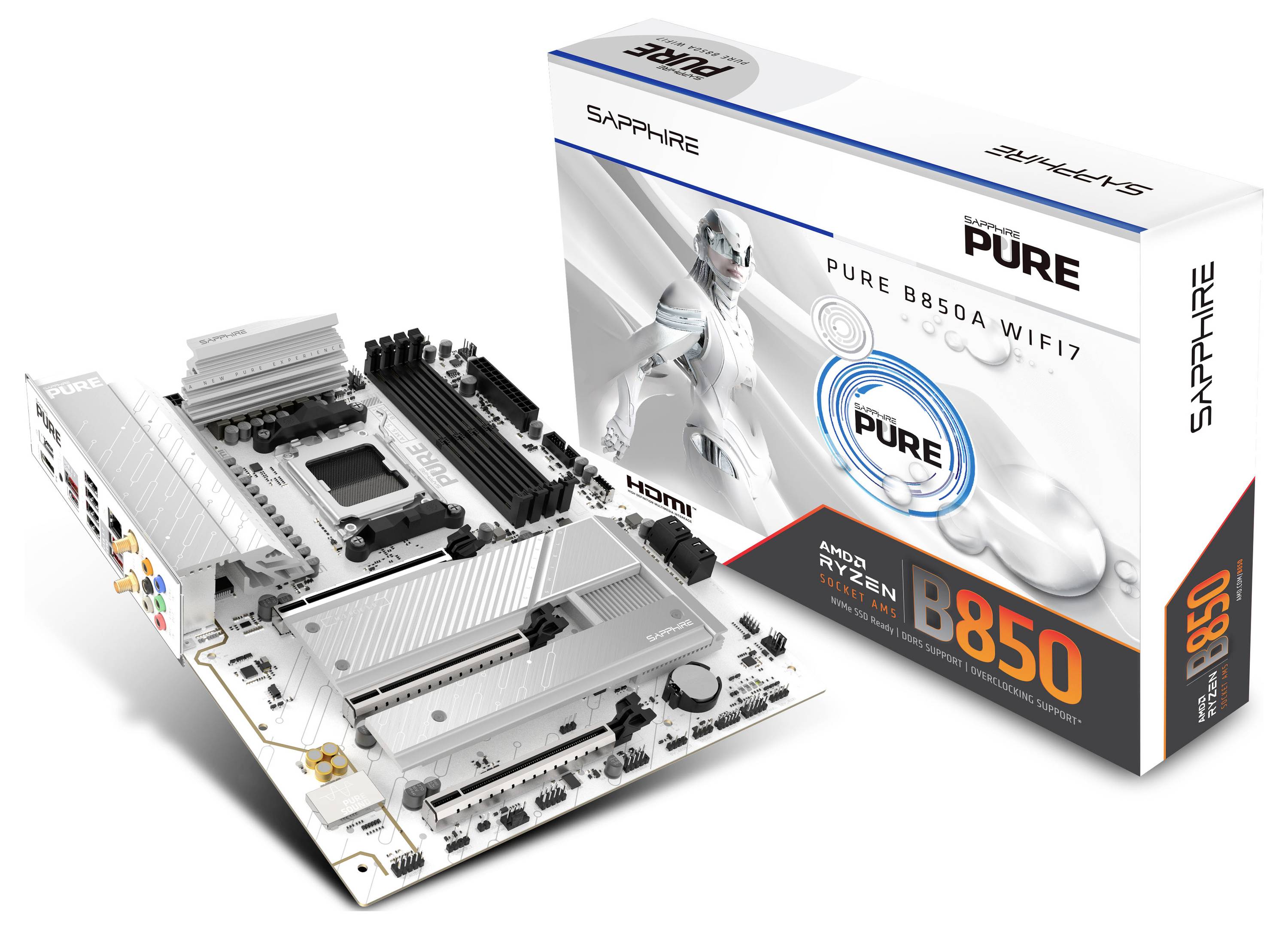 Sapphire B850A Mainboard Sockel (PC) AMD® AM5 Formfaktor (Details) ATX Mainboard-Chipsatz AMD® B850