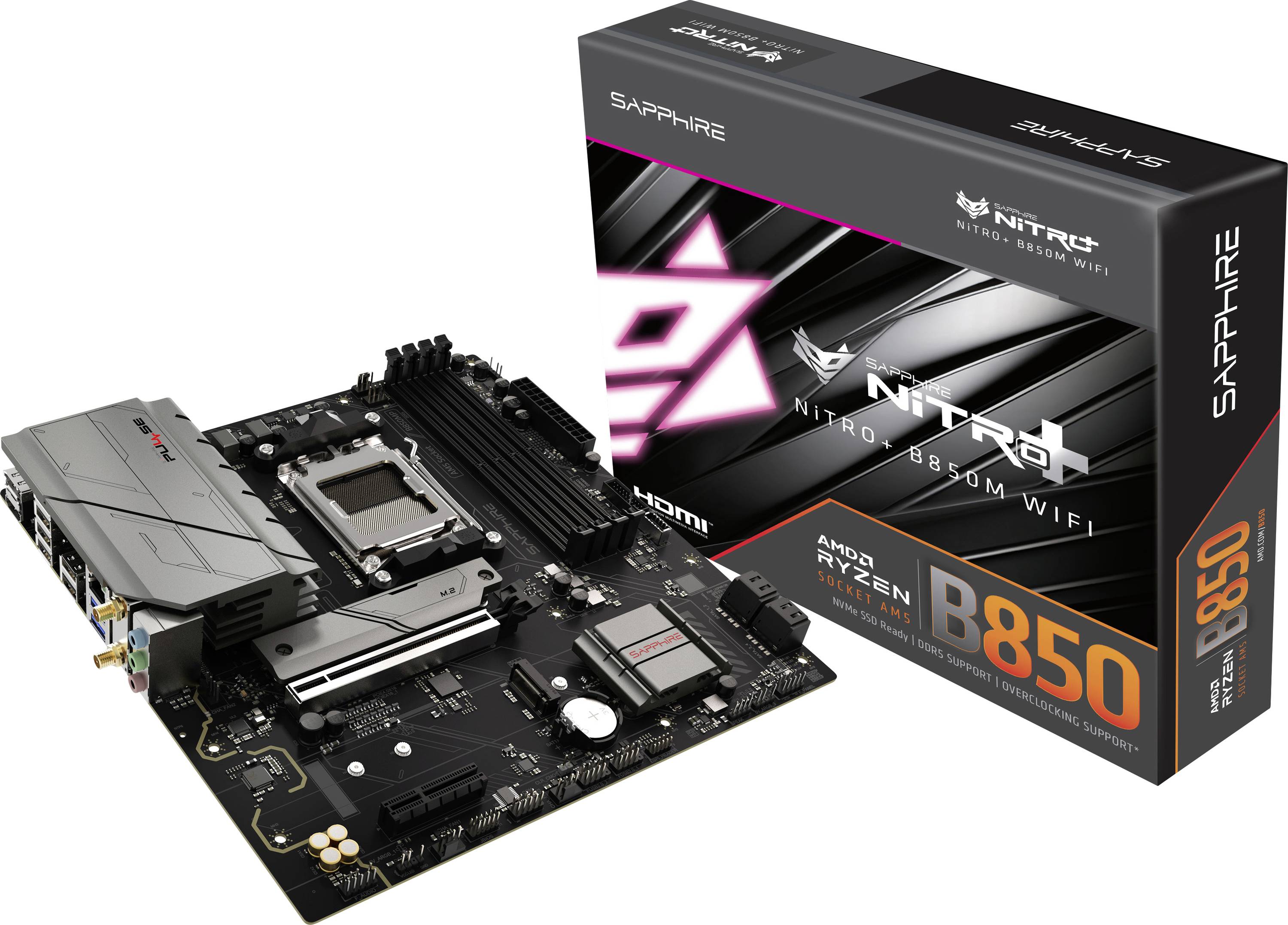 Sapphire 52123-01-40G Mainboard Sockel (PC) AMD® AM5 Formfaktor (Details) Micro-ATX Mainboard-Chipsatz AMD® B850