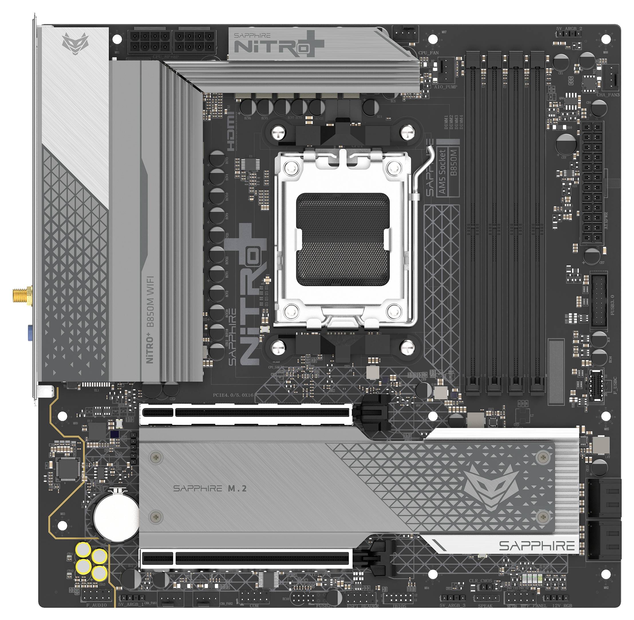 Sapphire 52123-01-40G Mainboard Sockel (PC) AMD® AM5 Formfaktor (Details) Micro-ATX Mainboard-Chipsatz AMD® B850