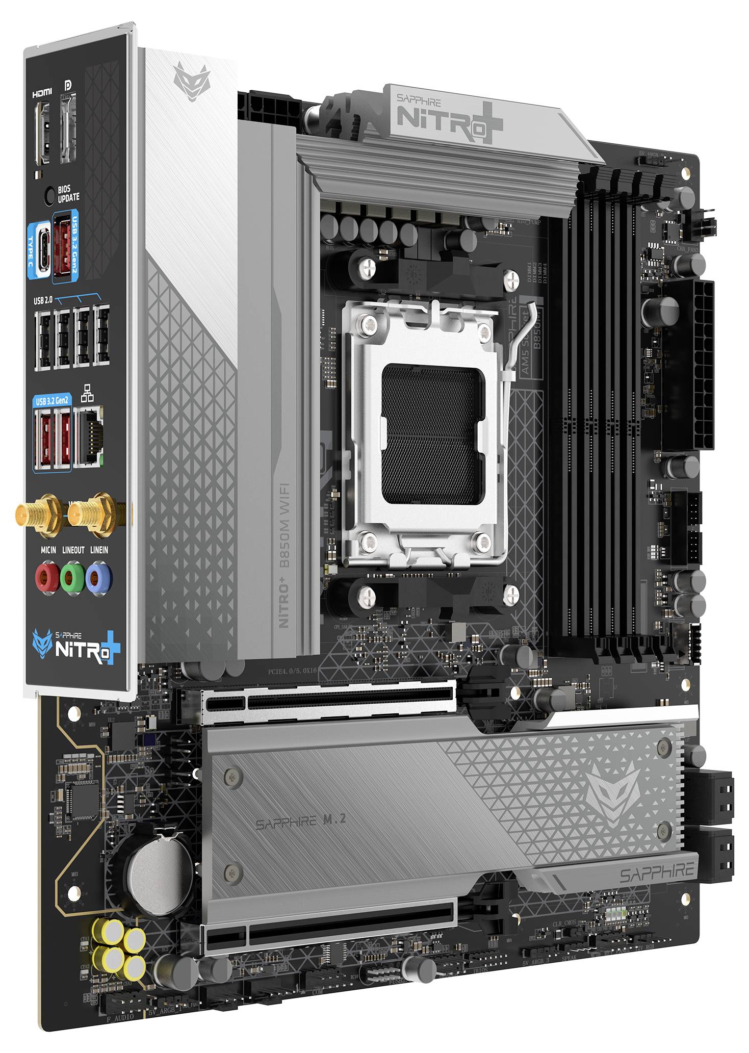 Sapphire 52123-01-40G Mainboard Sockel (PC) AMD® AM5 Formfaktor (Details) Micro-ATX Mainboard-Chipsatz AMD® B850