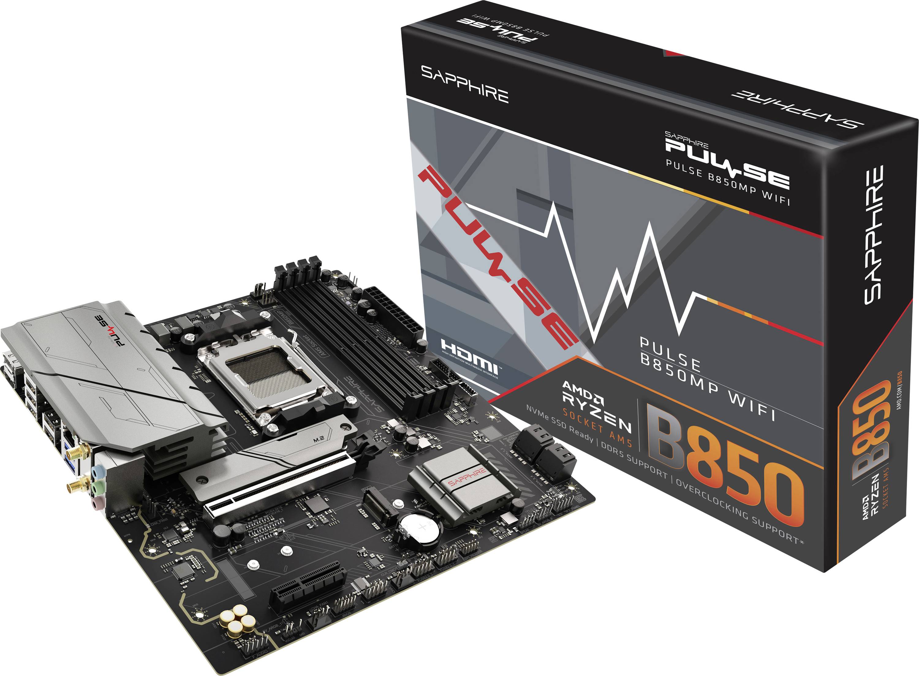 Sapphire 52123-04-40G Mainboard Sockel (PC) AMD® AM5 Formfaktor (Details) Micro-ATX Mainboard-Chipsatz AMD® B850