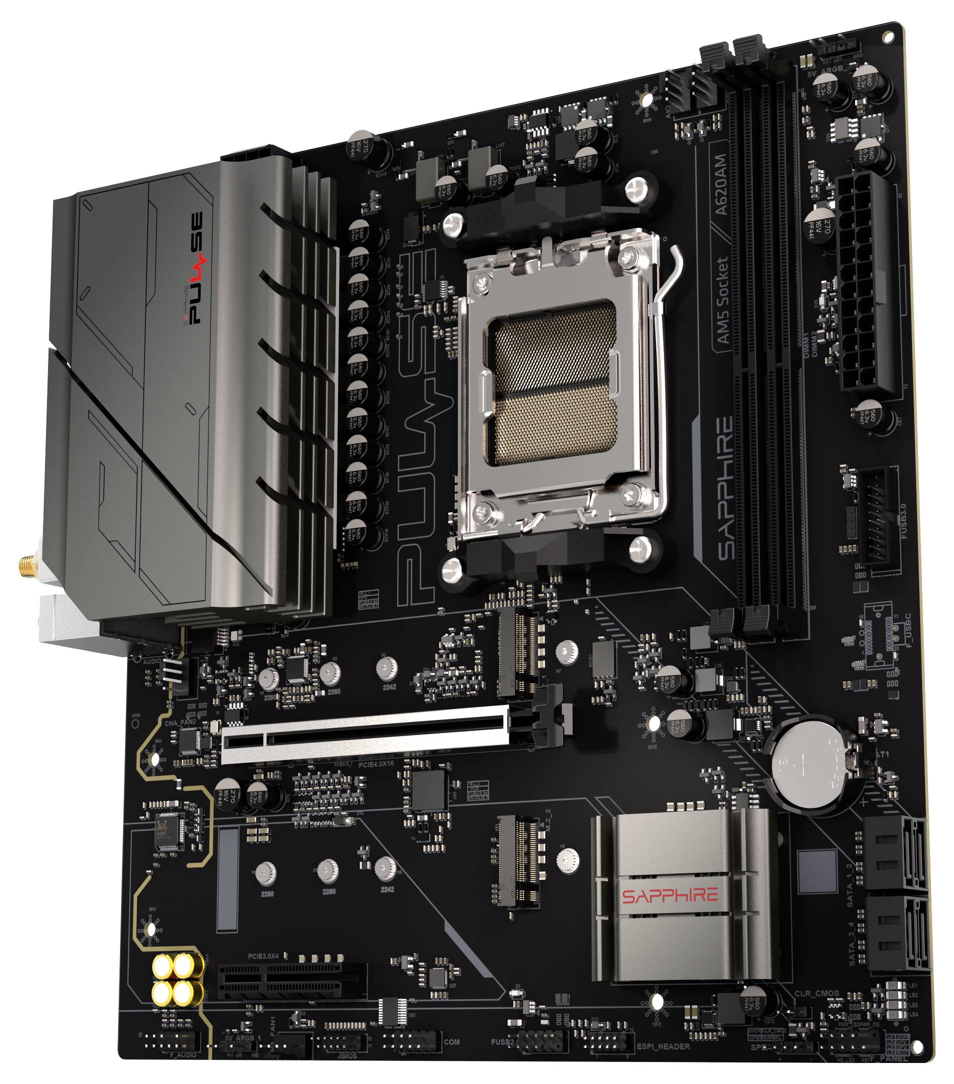Sapphire 52118-03-40G Mainboard Sockel (PC) AMD® AM5 Formfaktor (Details) Micro-ATX Mainboard-Chipsatz AMD® A620A
