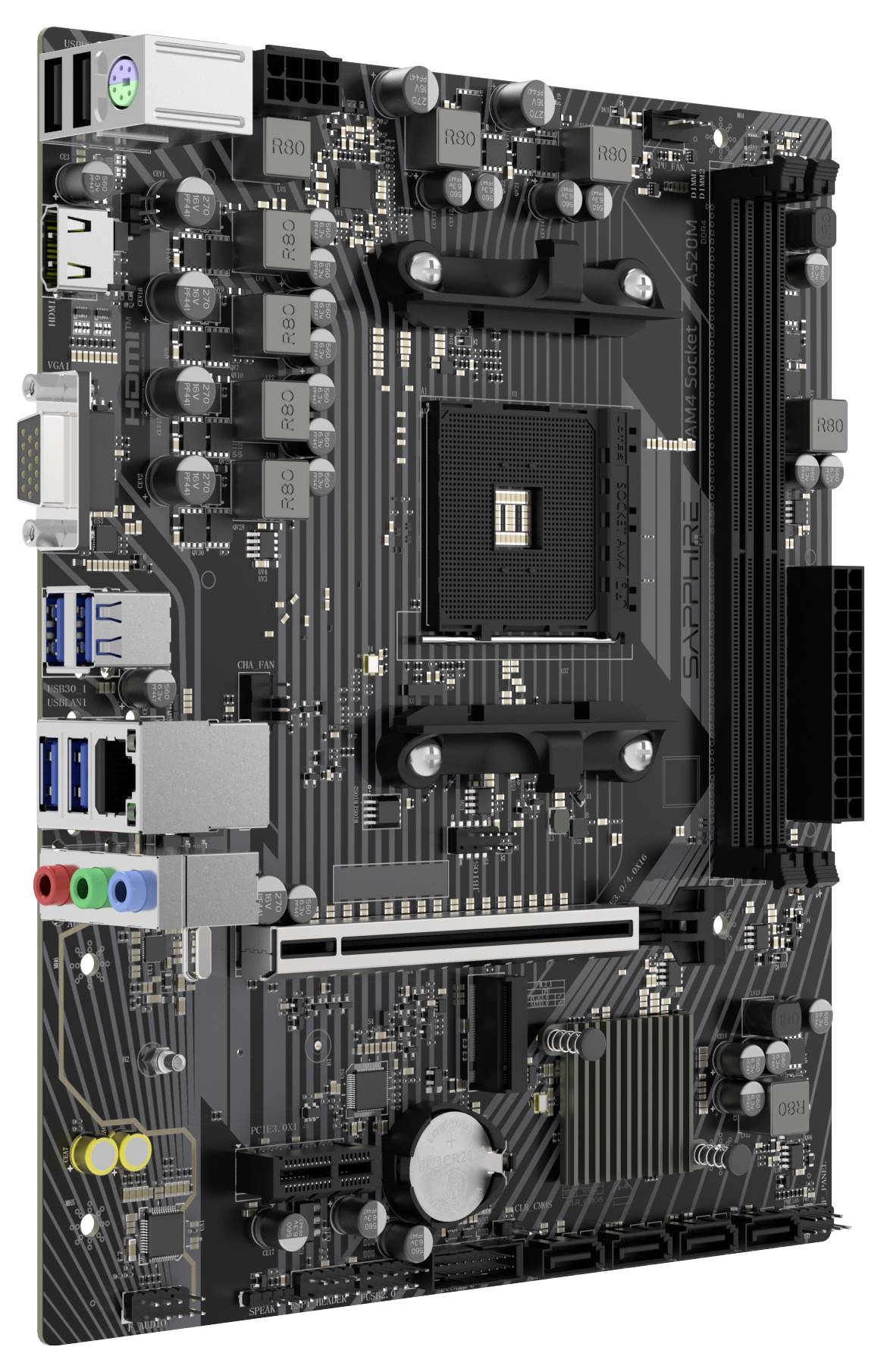 Sapphire 52119-04-40G Mainboard Sockel (PC) AMD® AM4 Formfaktor (Details) Micro-ATX Mainboard-Chipsatz AMD® A520