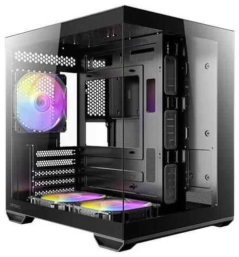 Antec 0-761345-10217-9 Mini-Tower PC-Gehäuse Schwarz 3 vorinstallierte Lüfter, Seitenfenster