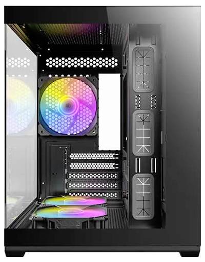 Antec 0-761345-10217-9 Mini-Tower PC-Gehäuse Schwarz 3 vorinstallierte Lüfter, Seitenfenster