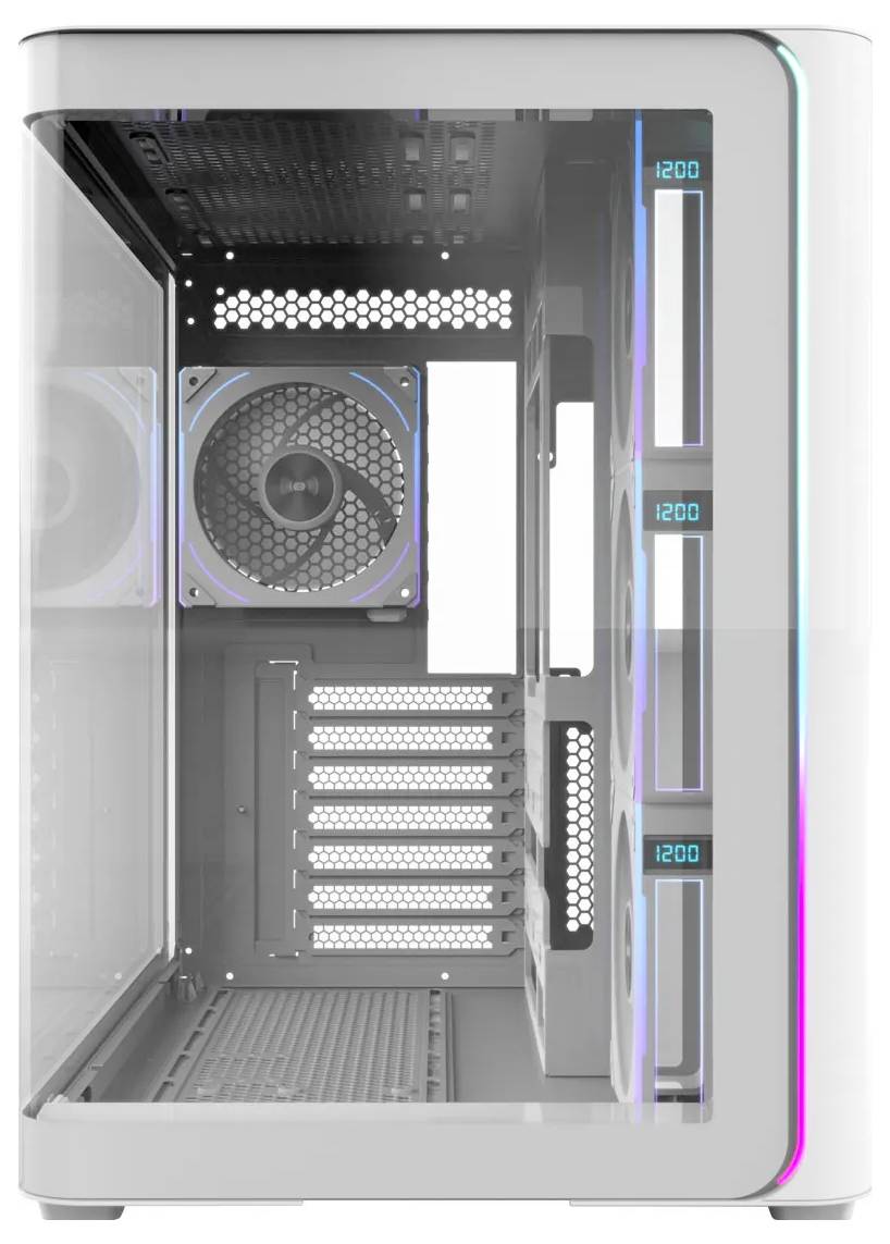 FSP Fortron POC0000249 Midi-Tower PC-Gehäuse Weiß 4 vorinstallierte Lüfter, Seitenfenster