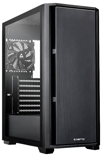 Chieftec AS-02B-TG-OP Midi-Tower PC-Gehäuse Schwarz 1 vorinstallierter Lüfter, Seitenfenster