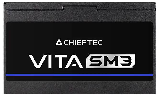 Chieftec VITA SM3 Solid-State-Laufwerk, schwarzes Gehäuse mit Markenlogo und Produktname auf der Vorderseite.