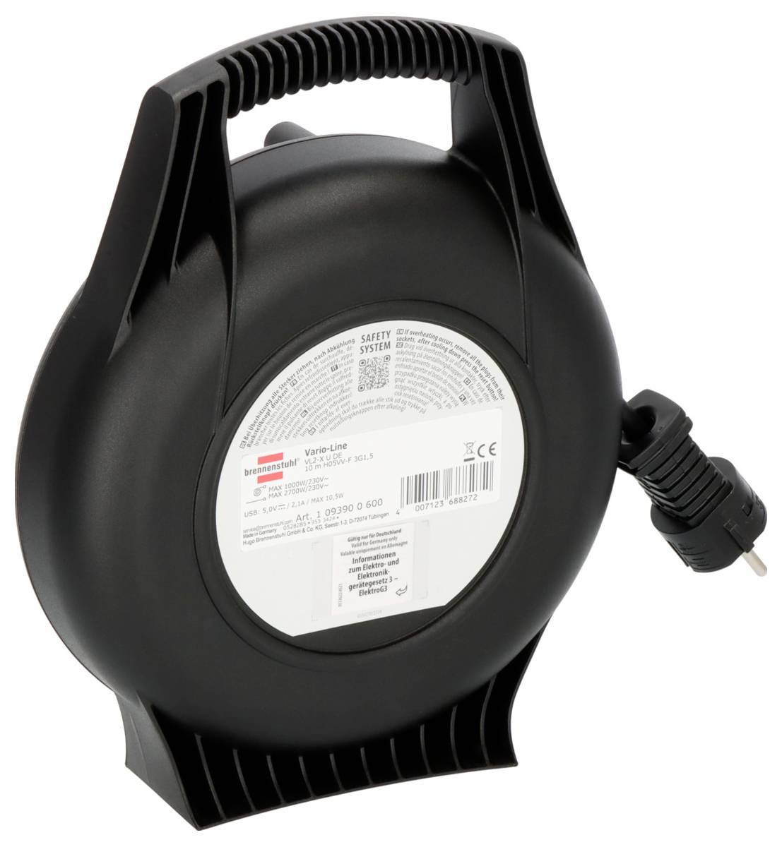Brennenstuhl 1093900600 Kabeltrommel 10m