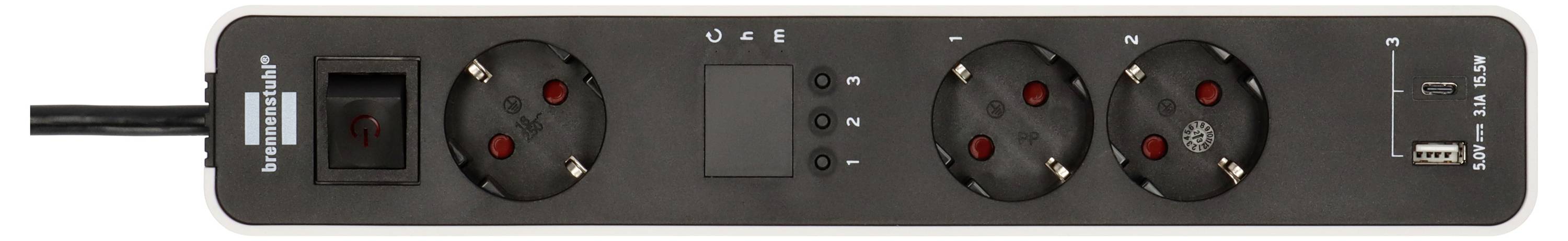 Brennenstuhl 1153230026 Steckdosenleiste Schwarz, Weiß 1St.